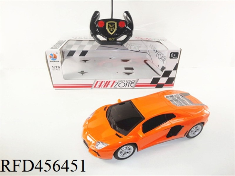1:16 FOUR-CHANNEL LIGHT REMOTE CONTROL LAMBORGHINI SIMULATION CAR BLACK WINDOW