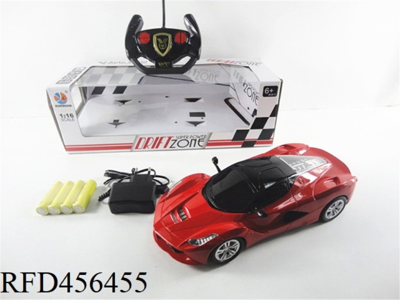 1:16 FOUR-CHANNEL LIGHT REMOTE CONTROL FERRARI SIMULATION CAR BLACK WINDOW