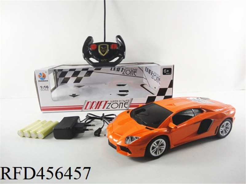 1:16 FOUR-CHANNEL LIGHT REMOTE CONTROL LAMBORGHINI SIMULATION CAR BLACK WINDOW