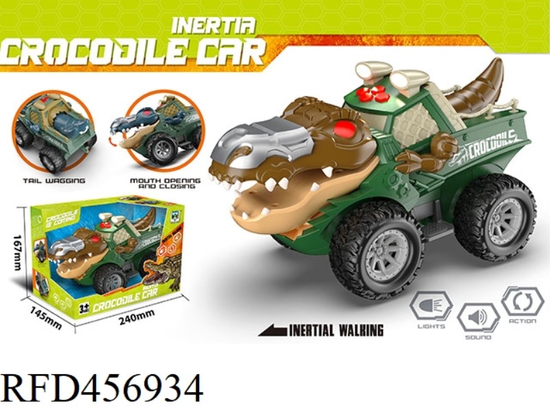 INERTIA MECHANICAL CROCODILE CAR (WITH LIGHT, MUSIC AND ACTION)