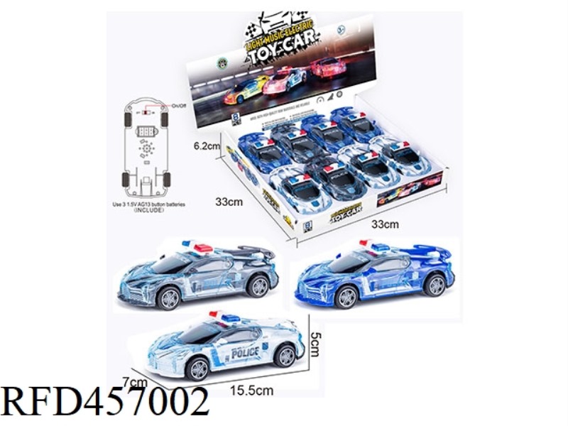INERTIAL LIGHT POLICE CAR 8PCS