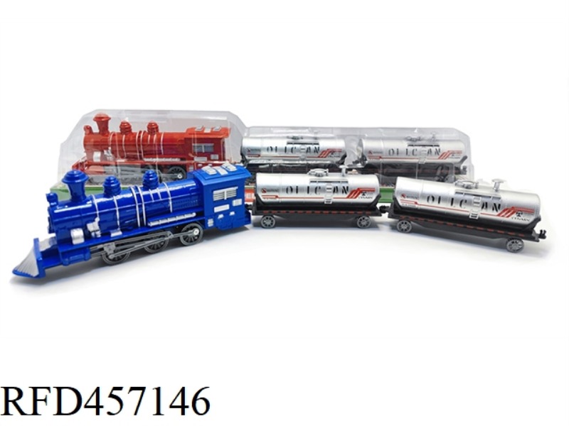 INERTIA SIMULATION LOCOMOTIVE TOWING TWO OIL TANKS