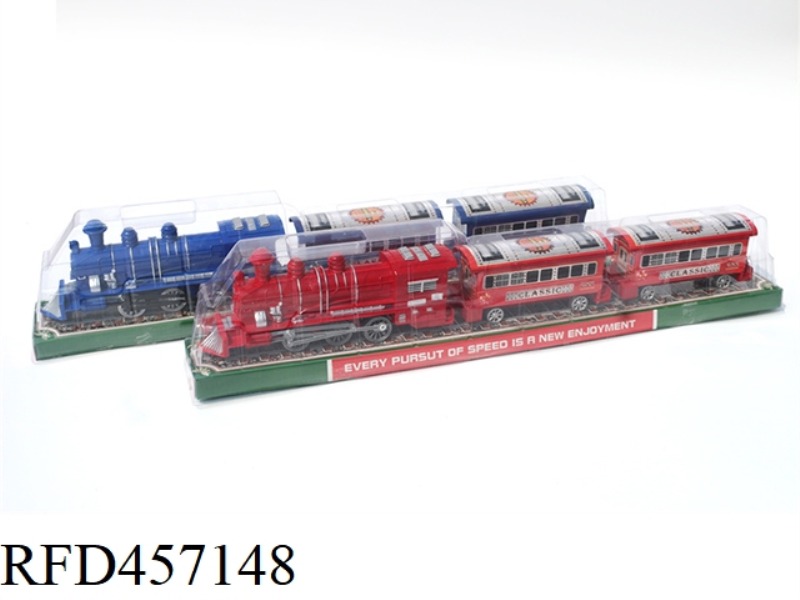 INERTIA SIMULATION LOCOMOTIVE TOWING TWO CARRIAGES