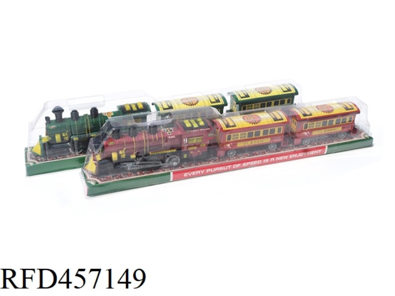 CLASSICAL INERTIA LOCOMOTIVE TOWING TWO CARRIAGES