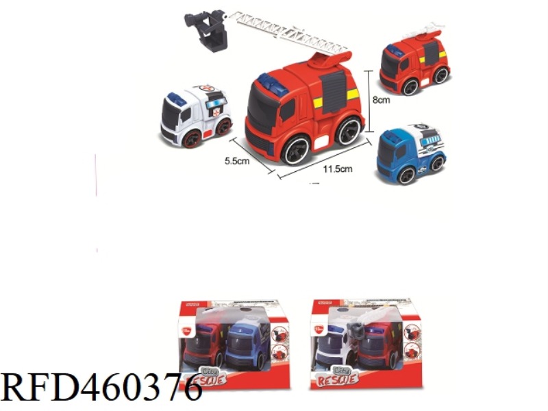 AMBULANCE FIRE POLICE VEHICLE (2PCS)