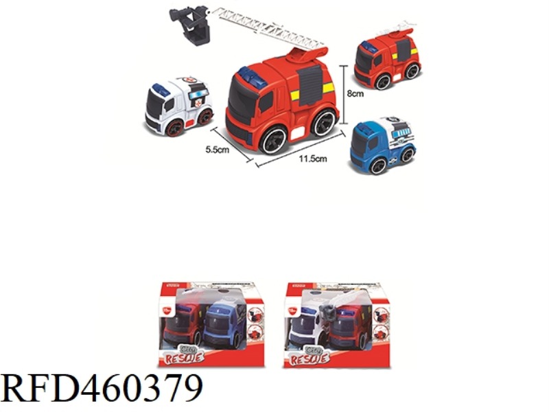 AMBULANCE FIRE POLICE VEHICLE (2PCS)