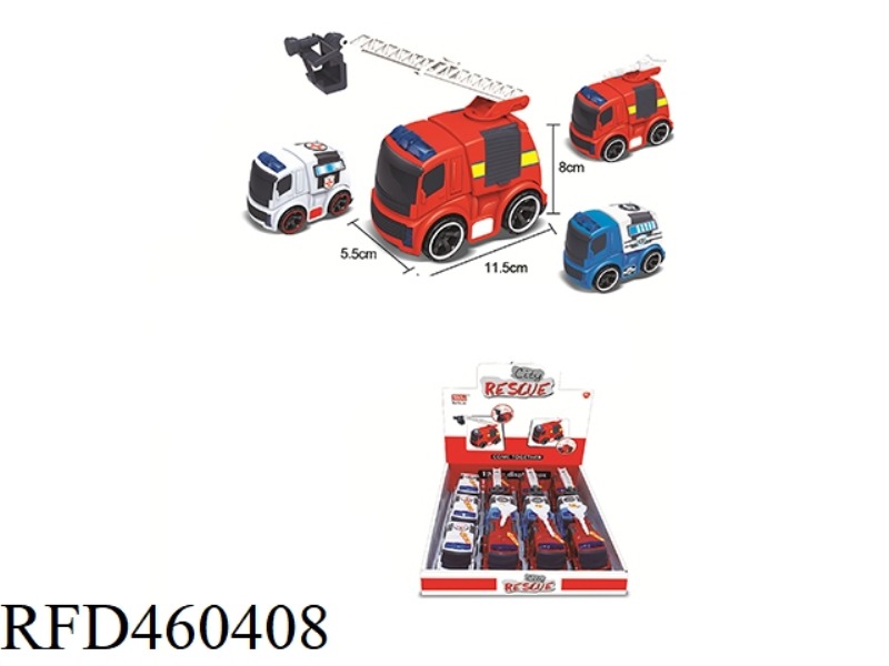 AMBULANCE FIRE POLICE VEHICLE (12PCS)