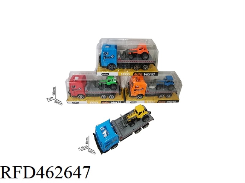 18 CM INERTIAL TRACTOR VEHICLE WITH A 9.5 CM PULL-BACK FARMER CAR