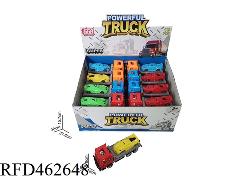 18 CM INERTIAL TRACTOR CAR WITH 1 10 CM PULL-BACK SPORTS CAR