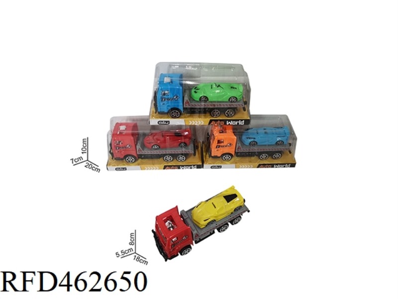 18 CM INERTIAL TRACTOR CAR WITH 1 10 CM PULL-BACK SPORTS CAR