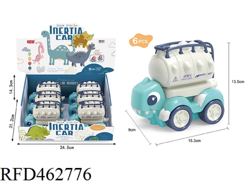 4WD INERTIA DINOSAUR OIL TANKER 6 PCS / DISPLAY BOX