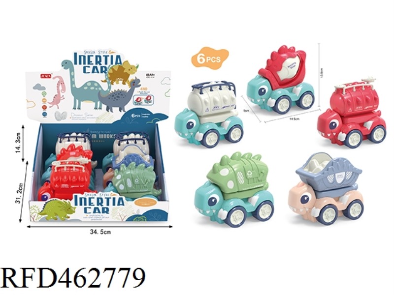 INERTIA 4WD DINOSAUR CAR (5 MIXED PACKAGES) 6 PCS / DISPLAY BOX