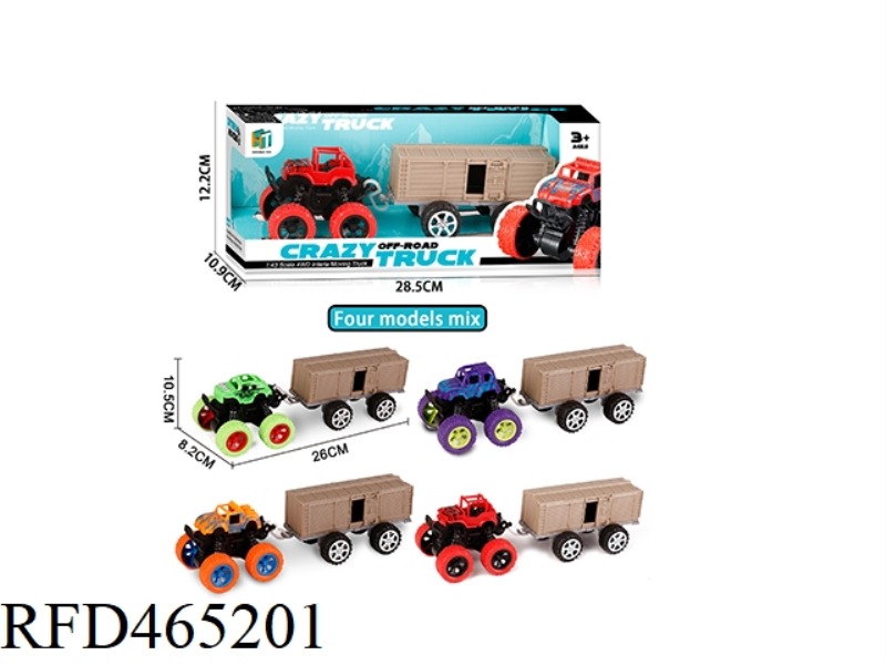 THE BOX IS PULLED BY A DOUBLE INERTIA WAGON
