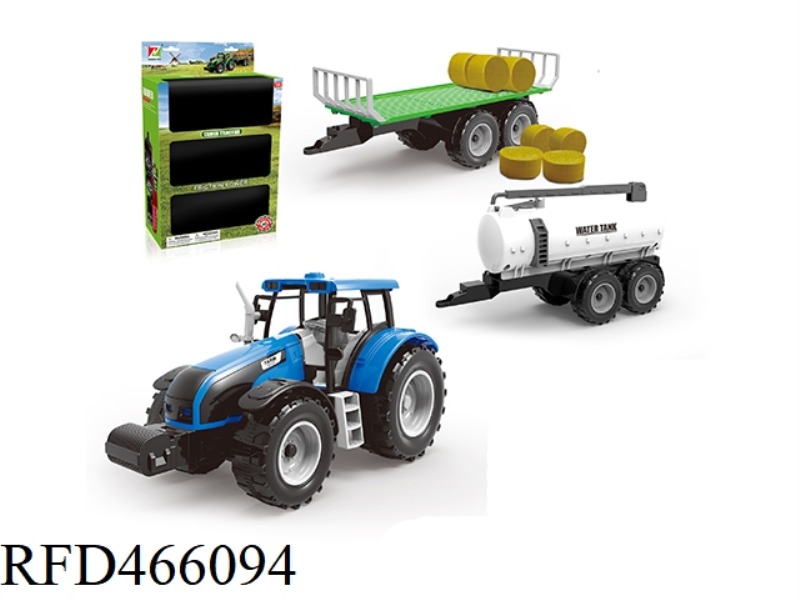 INERTIA FARMER CAR HEAD + WATER TANK CAR + GRASS TRACTOR