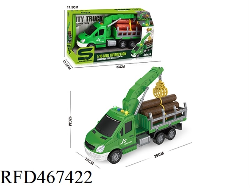 1: 16 INERTIA WOOD TRANSPORT VEHICLE WITH LIGHT AND MUSIC