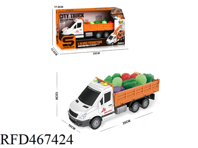 1: 16 INERTIA FRUIT TRUCK WITH LIGHT AND MUSIC
