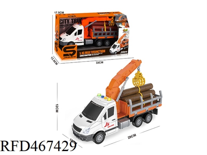 1: 16 INERTIA WOOD TRANSPORT VEHICLE WITH LIGHT AND MUSIC