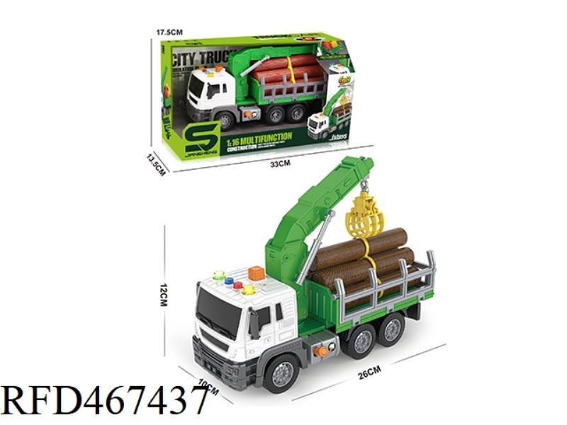 1: 16 INERTIA TIMBER TRANSPORT VEHICLE WITH LIGHT, MUSIC AND AIR PRESSURE