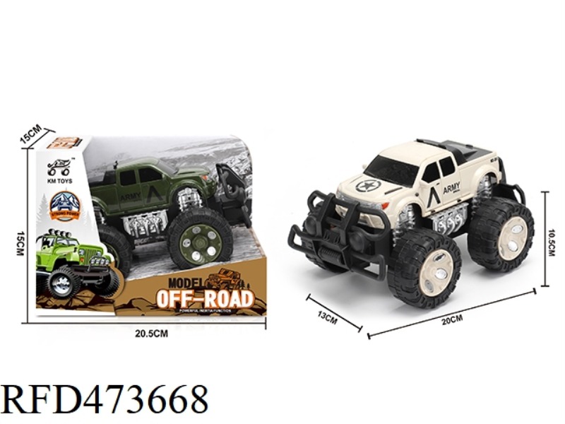 INERTIA PICKUP TRUCK MILITARY OFF-ROAD VEHICLE 1:28