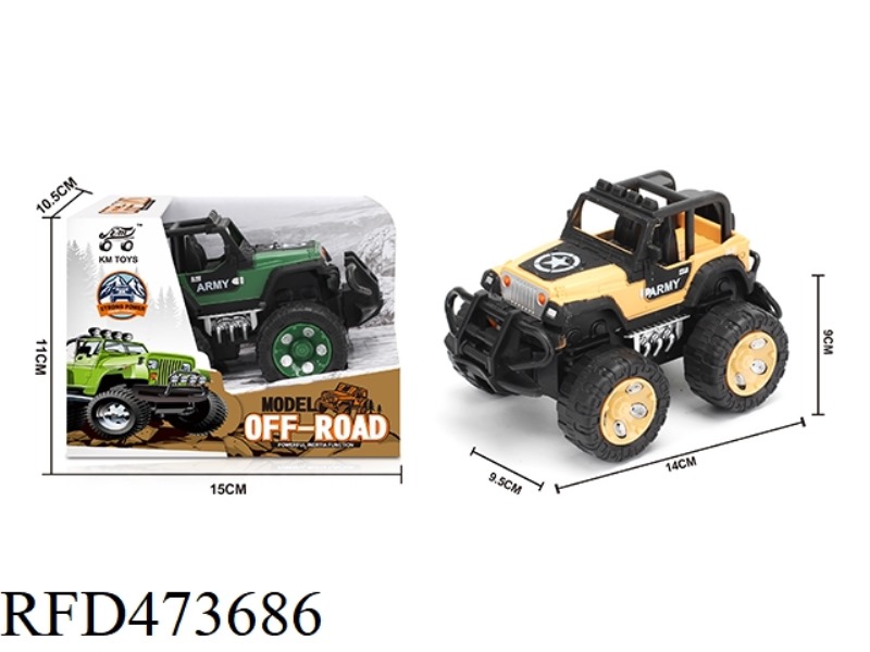 INERTIA JEEP MILITARY OFF-ROAD VEHICLE 1:43