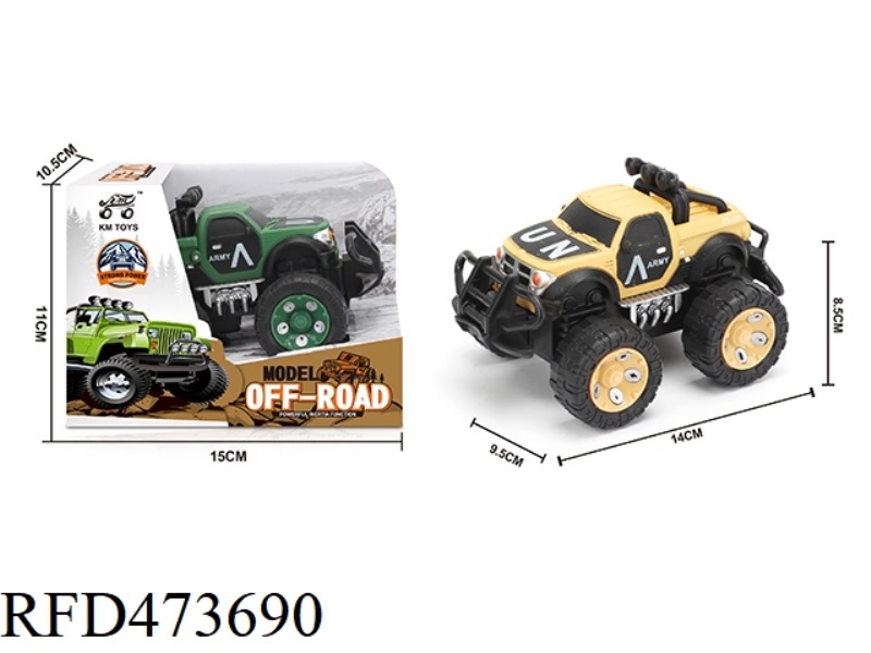 INERTIA PICKUP TRUCK MILITARY OFF-ROAD VEHICLE 1:43