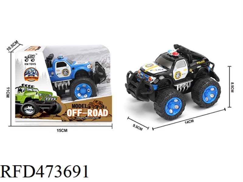 INERTIA PICKUP POLICE CAR BUGGY 1:43