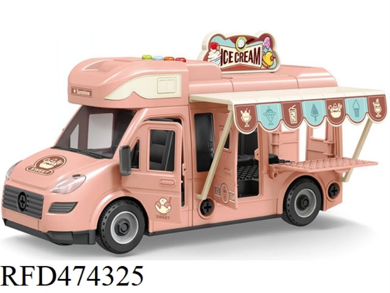 DISASSEMBLY AND ASSEMBLY OF SOUND AND LIGHT INERTIAL MODEL CAR ICE CREAM CAR SALES CAR (SET)