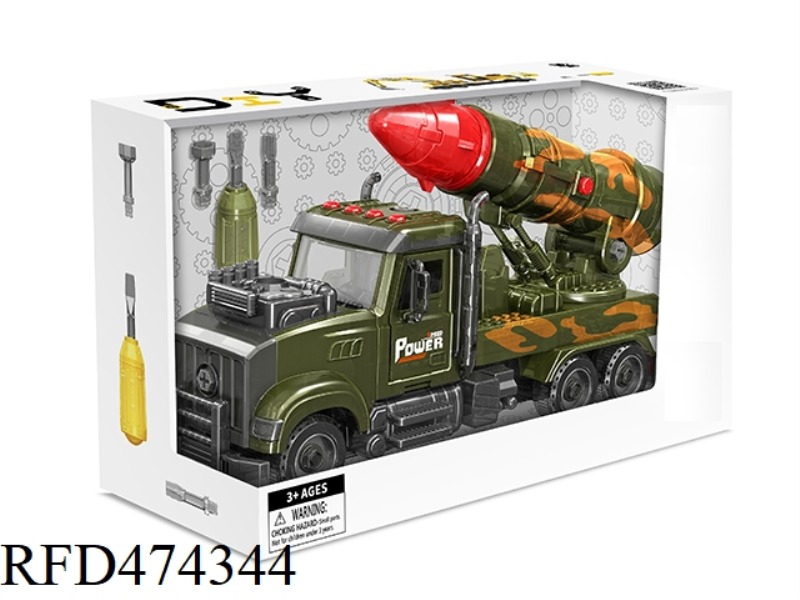 DISASSEMBLY AND ASSEMBLY OF SOUND AND LIGHT SPRAY INERTIAL MODEL CAR AMERICAN MISSILE MILITARY VEHIC