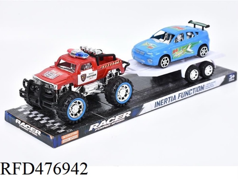 INERTIA POLICE CAR TOW 1 SLIDING RACING CAR