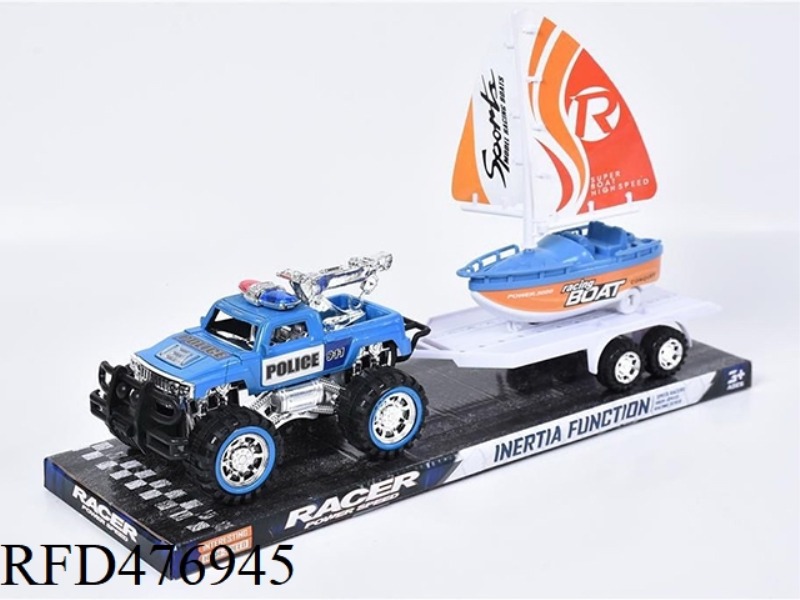 INERTIAL POLICE CRANE TOW 1 SLIDING SOLID COLOR SHIP