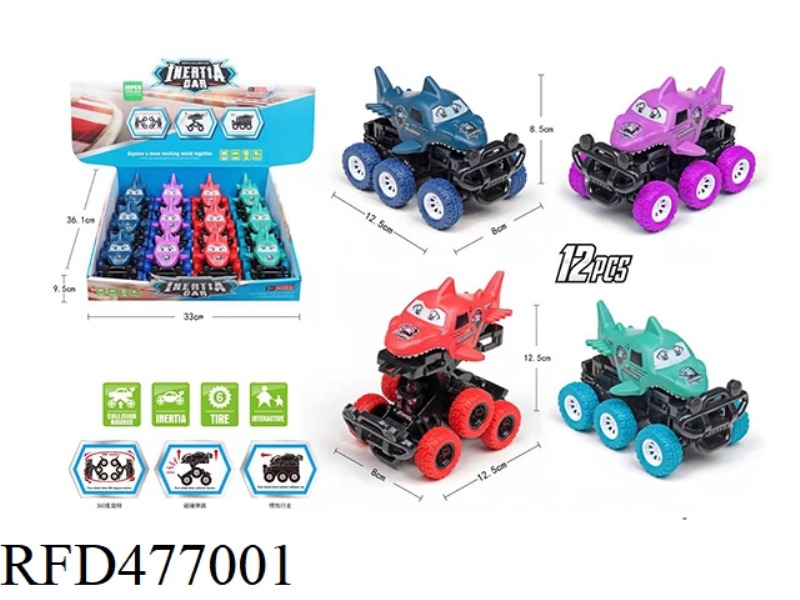 INERTIA SIX WHEEL CRASH SHARK CAR 12PCS