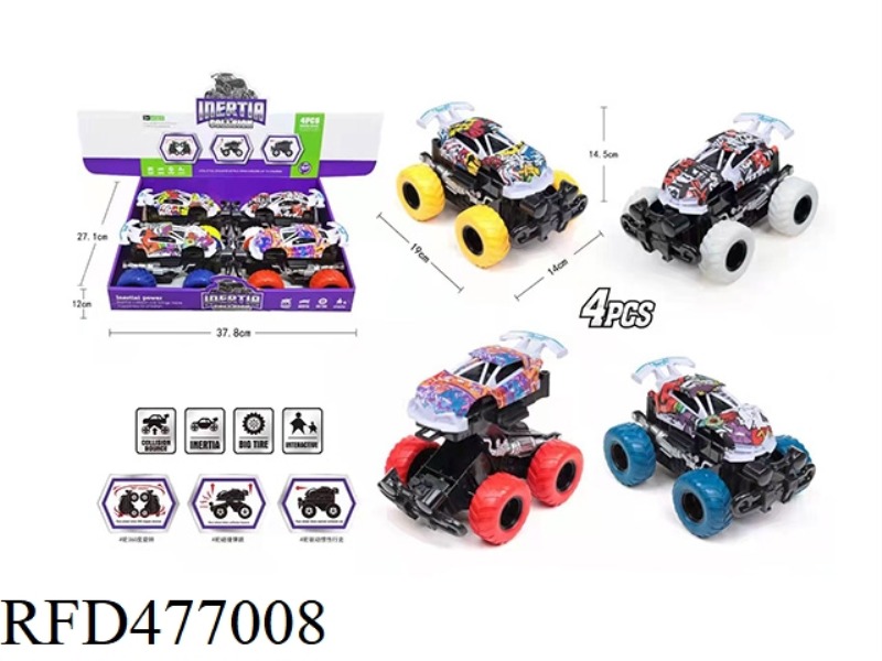 INERTIA FOUR-WHEEL WATERMARK COLLISION CAR 4PCS