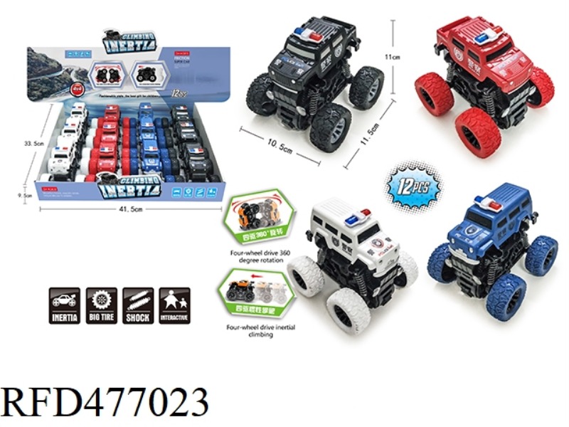 DUAL INERTIAL ROTATION STUNT POLICE CAR 12PCS