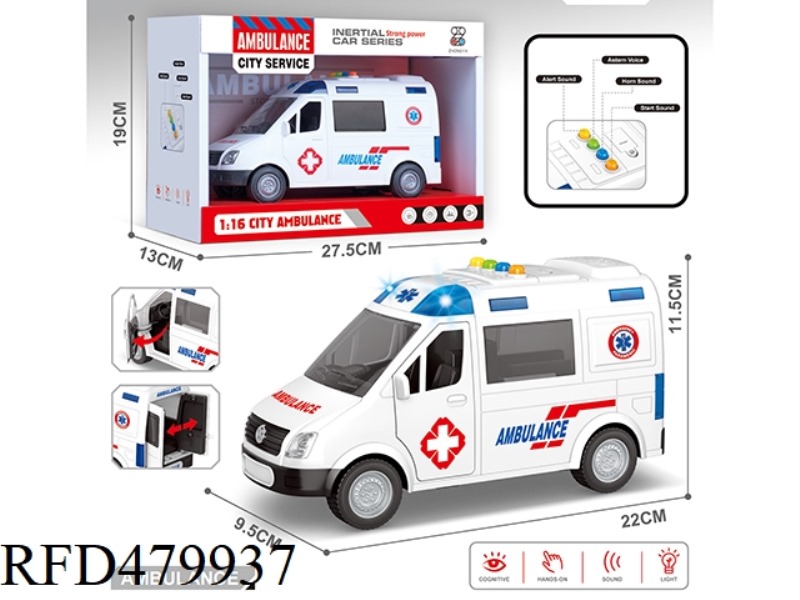 1:16 INERTIAL AMBULANCE (FOUR KEYS WITH LIGHT AND MUSIC)