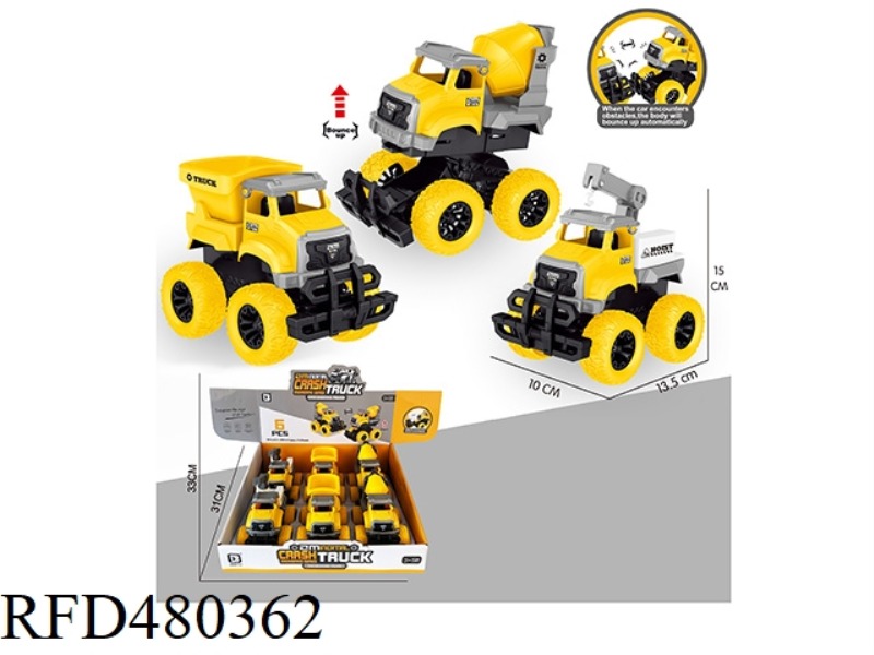 INERTIAL COLLISION ENGINEERING VEHICLE 6PCS/DISPLAY BOX
