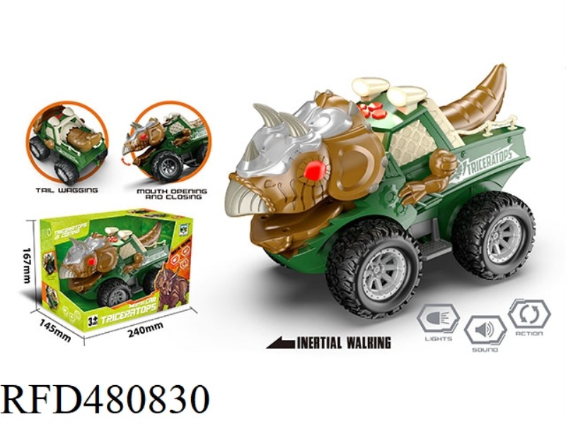 INERTIAL MECHANICAL TRICERATOPS (WITH LIGHT, MUSIC, AND ACTION)