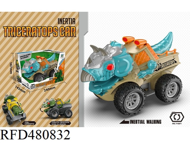 INERTIAL MECHANICAL TRICERATOPS (WITH ACTION)