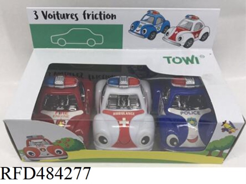 THREE POLICE CARS.