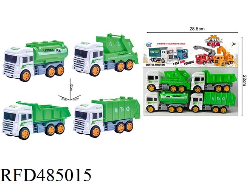 CARTOON INERTIA SANITATION VEHICLE