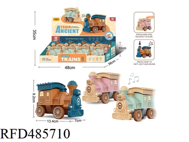 PRESS INERTIAL TRAIN WITH LIGHT MUSIC (12 / DISPLAY BOX)