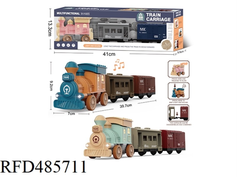 PRESS INERTIA TRAIN CARRIAGE WITH LIGHTS AND MUSIC