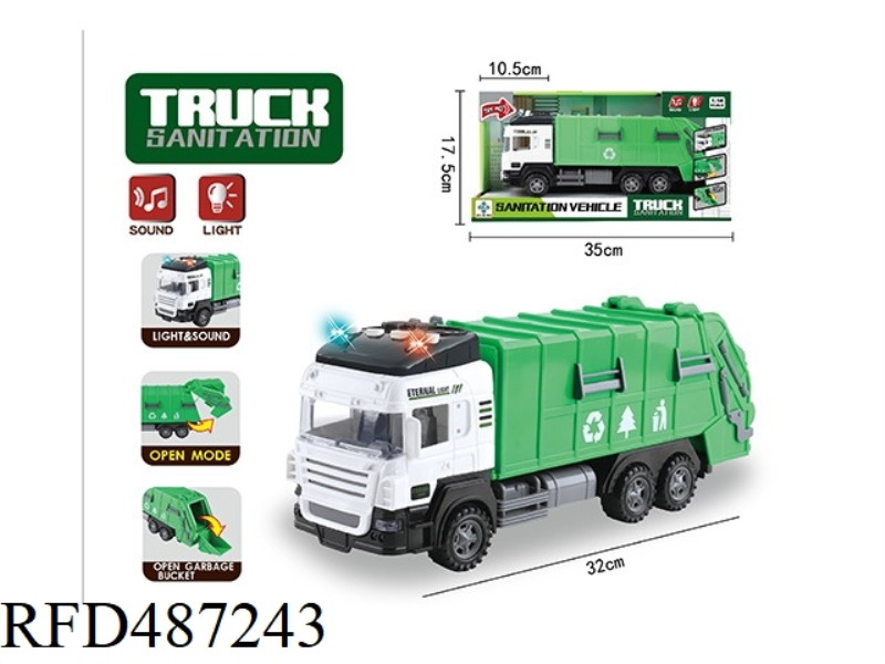 LIGHT AND MUSIC INERTIAL SANITATION TRUCK