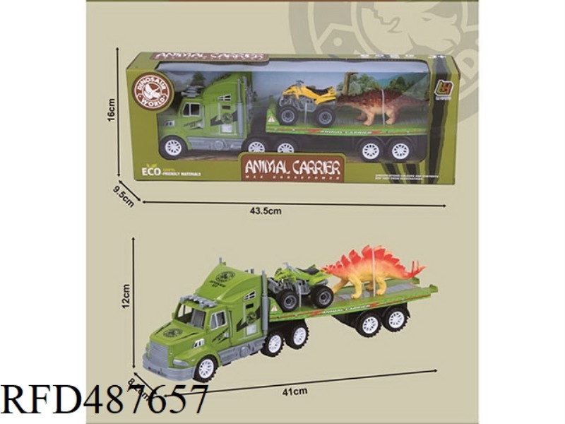 SINGLE-LAYER FLATBED TRAILER WITH INERTIAL TOW HEAD