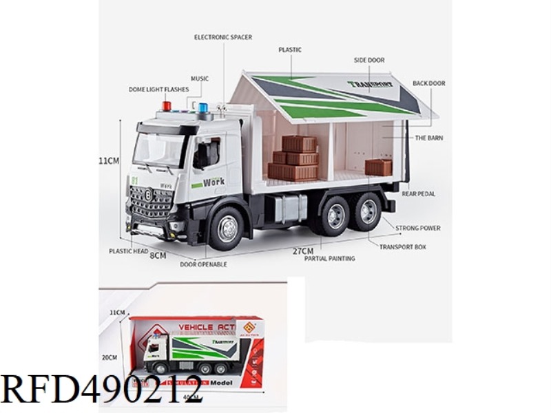 MULTI-FUNCTIONAL HIGH PRECISION PLASTIC CONTAINER TRUCK MODEL (GREEN)