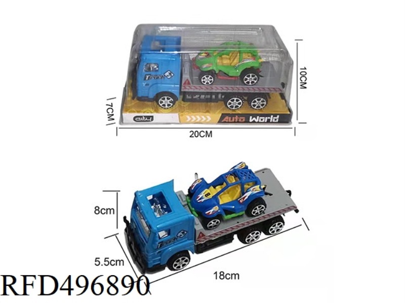 18 CM INERTIA TRACTOR VEHICLE A 7 CM COASTING KART, 3 COLORS - RED/YELLOW/BLUE