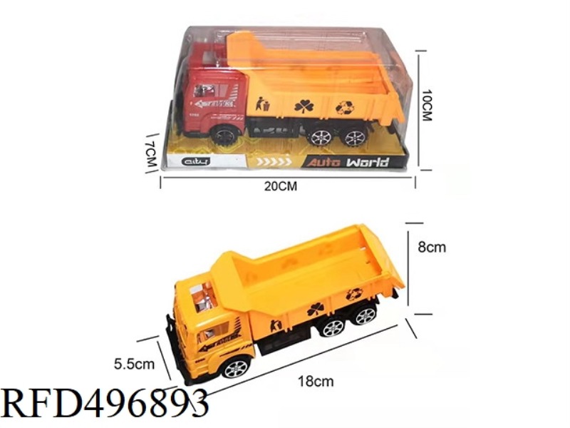 18 CM INERTIA TRACTOR, 3 COLORS - RED/YELLOW/WHITE