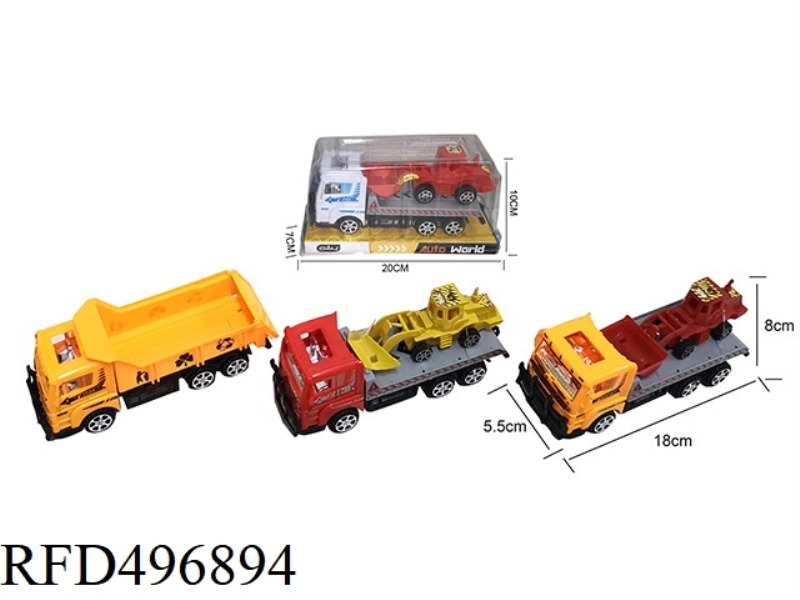 18 CM INERTIA TRACTOR, 3 COLORS - RED/YELLOW/WHITE