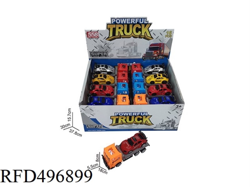 18 CM INERTIA TRACTOR VEHICLE A 10 CM JAI AI RACER, 3 COLORS - RED/YELLOW/BLUE 16PCS