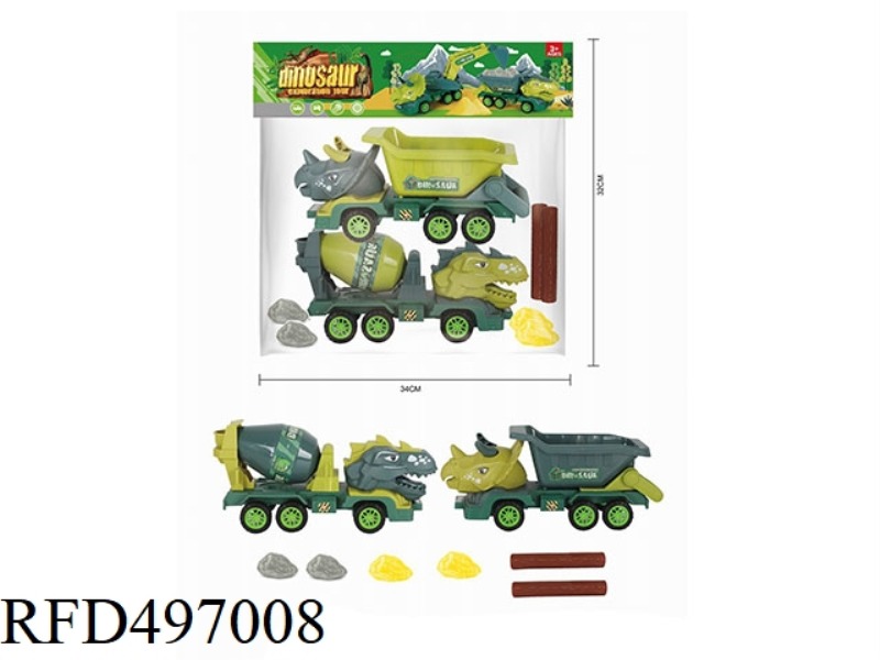 TYRANNOSAURUS REX TANK TRUCK - TRICERATOPS TRUCK (2 COLORS MIXED)