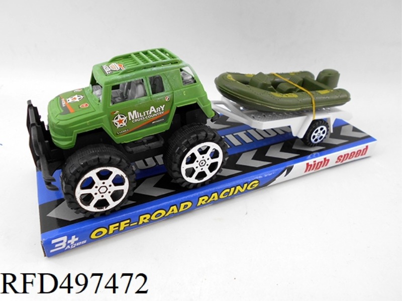 THE INERTIAL CAR TOWED THE RUBBER BOAT